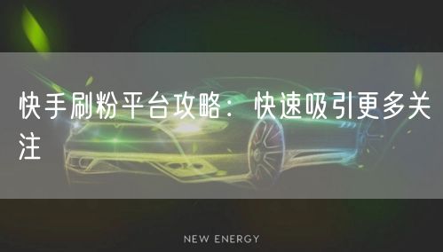 快手刷粉平台攻略：快速吸引更多关注