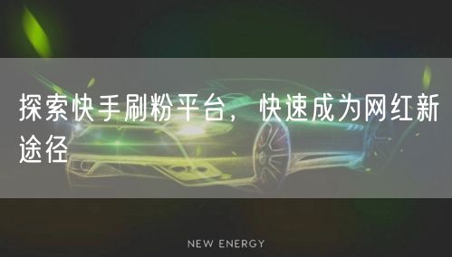 探索快手刷粉平台，快速成为网红新途径