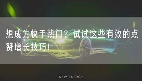 想成为快手热门？试试这些有效的点赞增长技巧！