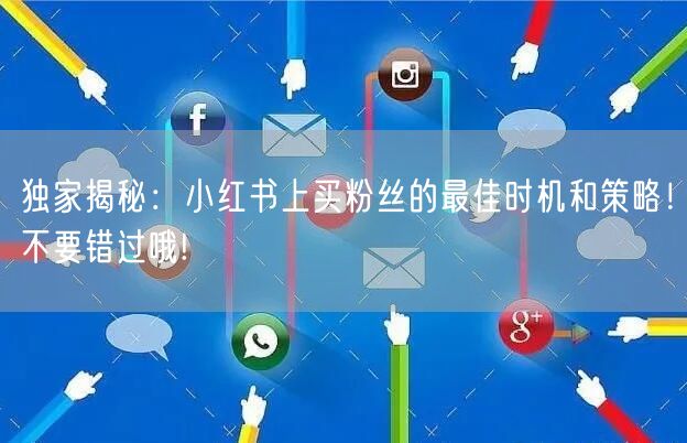 独家揭秘：小红书上买粉丝的最佳时机和策略！不要错过哦!