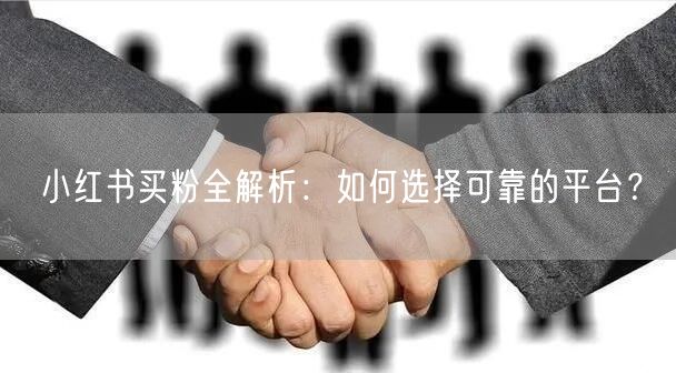 小红书买粉全解析：如何选择可靠的平台？