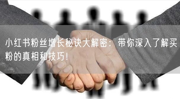 小红书粉丝增长秘诀大解密：带你深入了解买粉的真相和技巧！