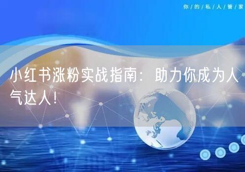 小红书涨粉实战指南：助力你成为人气达人！