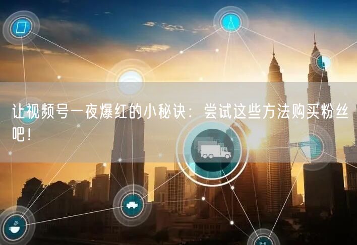 让视频号一夜爆红的小秘诀：尝试这些方法购买粉丝吧！