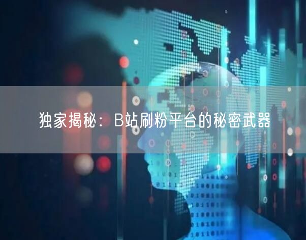 独家揭秘：B站刷粉平台的秘密武器