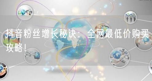 抖音粉丝增长秘诀：全网最低价购买攻略！