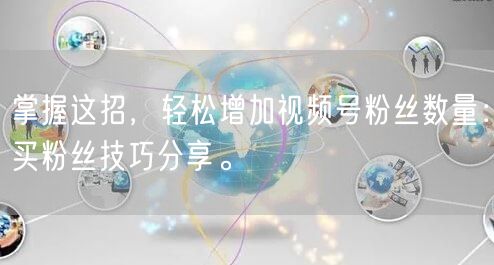 掌握这招，轻松增加视频号粉丝数量：买粉丝技巧分享。
