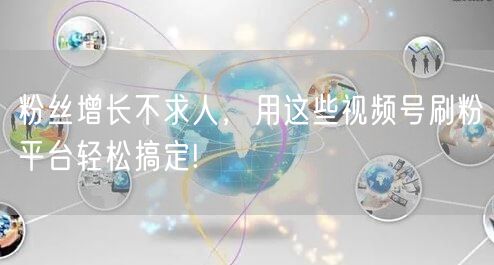 粉丝增长不求人，用这些视频号刷粉平台轻松搞定!