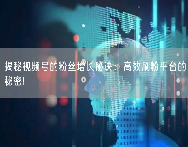 揭秘视频号的粉丝增长秘诀：高效刷粉平台的秘密!