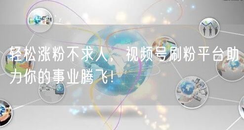 轻松涨粉不求人，视频号刷粉平台助力你的事业腾飞！
