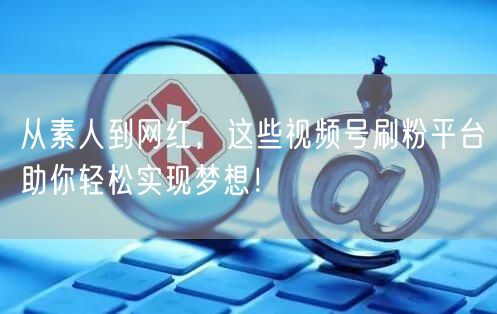 从素人到网红，这些视频号刷粉平台助你轻松实现梦想！