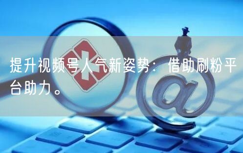提升视频号人气新姿势：借助刷粉平台助力。