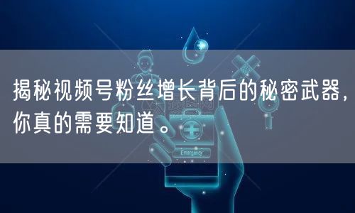 揭秘视频号粉丝增长背后的秘密武器，你真的需要知道。