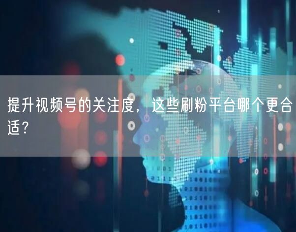 提升视频号的关注度，这些刷粉平台哪个更合适？