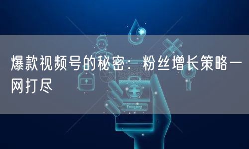 爆款视频号的秘密：粉丝增长策略一网打尽