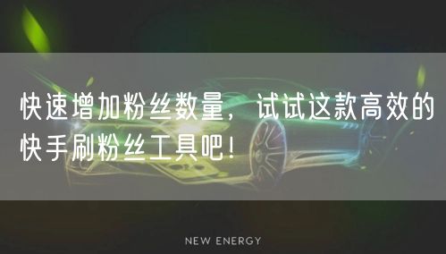 快速增加粉丝数量，试试这款高效的快手刷粉丝工具吧！