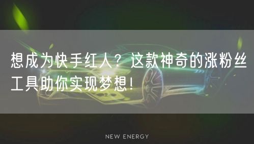 想成为快手红人？这款神奇的涨粉丝工具助你实现梦想！