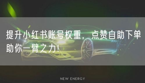 提升小红书账号权重，点赞自助下单助你一臂之力！