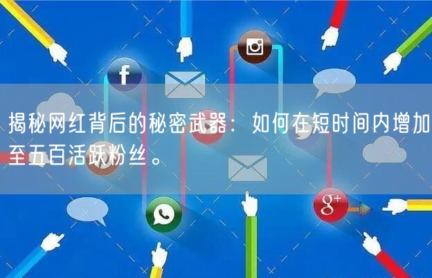 揭秘网红背后的秘密武器：如何在短时间内增加至五百活跃粉丝。