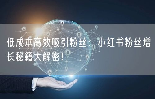 低成本高效吸引粉丝：小红书粉丝增长秘籍大解密！