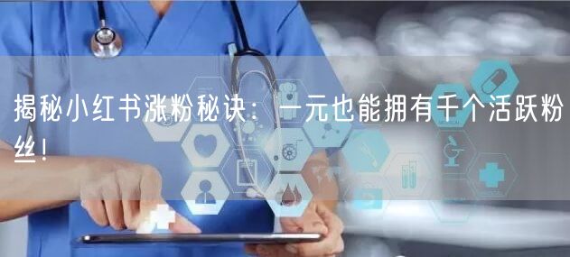 揭秘小红书涨粉秘诀：一元也能拥有千个活跃粉丝！