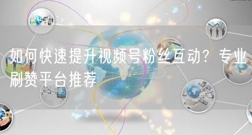 如何快速提升视频号粉丝互动？专业刷赞平台推荐