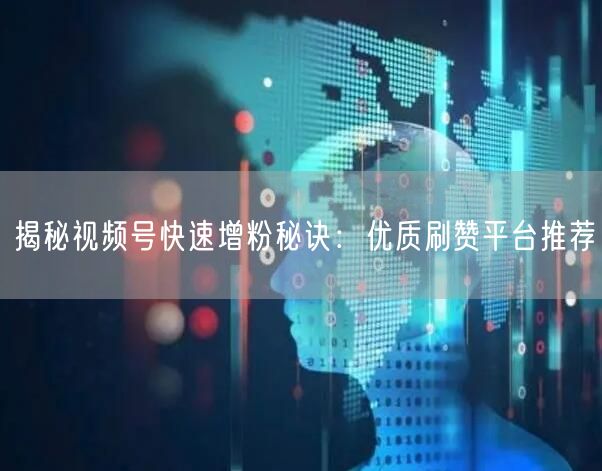 揭秘视频号快速增粉秘诀：优质刷赞平台推荐
