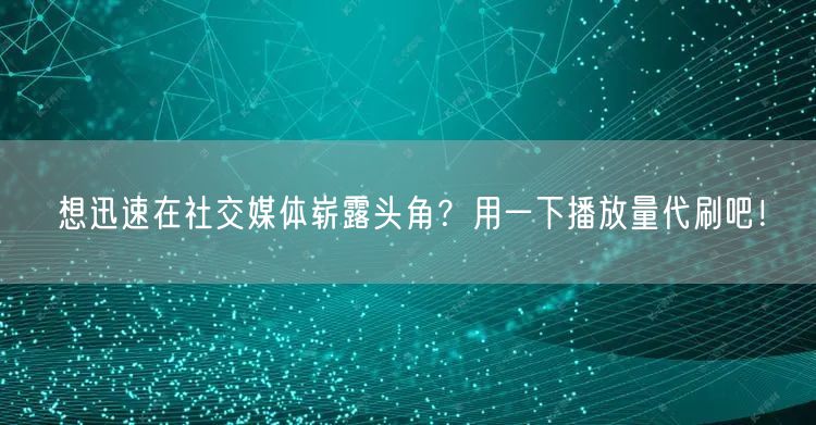 想迅速在社交媒体崭露头角？用一下播放量代刷吧！