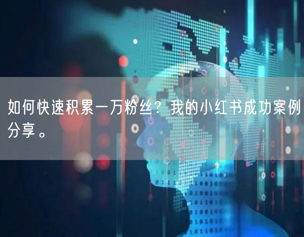 如何快速积累一万粉丝？我的小红书成功案例分享。