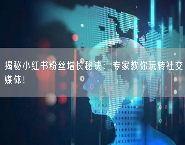 揭秘小红书粉丝增长秘诀：专家教你玩转社交媒体！