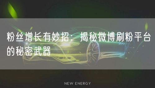 粉丝增长有妙招：揭秘微博刷粉平台的秘密武器