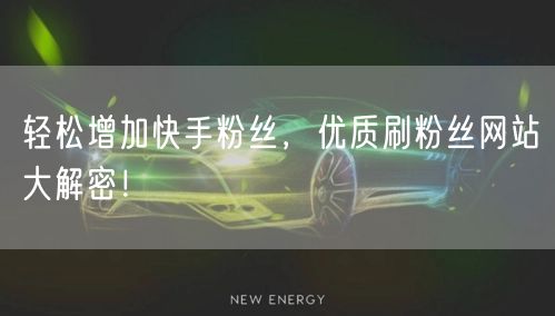 轻松增加快手粉丝，优质刷粉丝网站大解密！