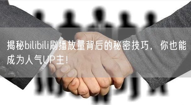 揭秘bilibili刷播放量背后的秘密技巧，你也能成为人气UP主！