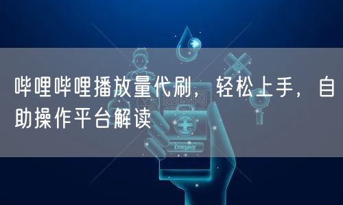 哔哩哔哩播放量代刷，轻松上手，自助操作平台解读