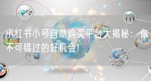 小红书小号自助购买平台大揭秘：你不可错过的好机会！