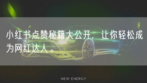 小红书点赞秘籍大公开,让你轻松成为网红达人。