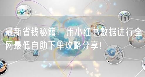 最新省钱秘籍！用小红书数据进行全网最低自助下单攻略分享！