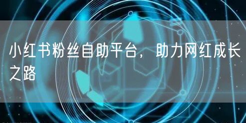 小红书粉丝自助平台，助力网红成长之路
