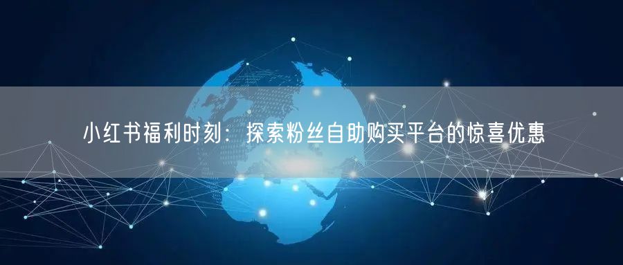 小红书福利时刻：探索粉丝自助购买平台的惊喜优惠