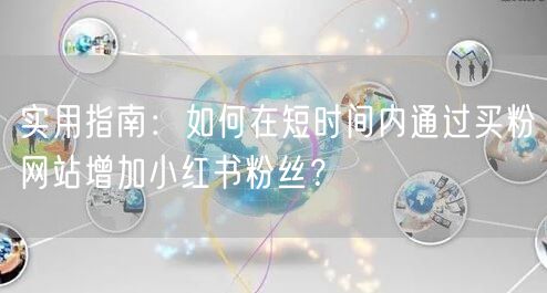 实用指南：如何在短时间内通过买粉网站增加小红书粉丝？