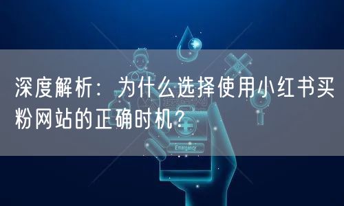 深度解析：为什么选择使用小红书买粉网站的正确时机？