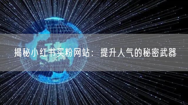 揭秘小红书买粉网站：提升人气的秘密武器