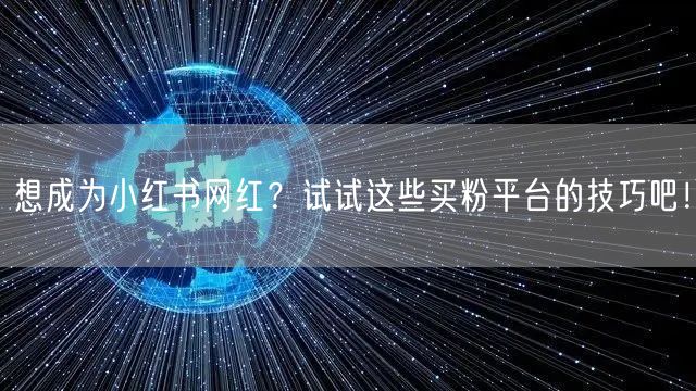 想成为小红书网红？试试这些买粉平台的技巧吧！