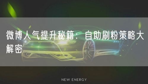 微博人气提升秘籍：自助刷粉策略大解密