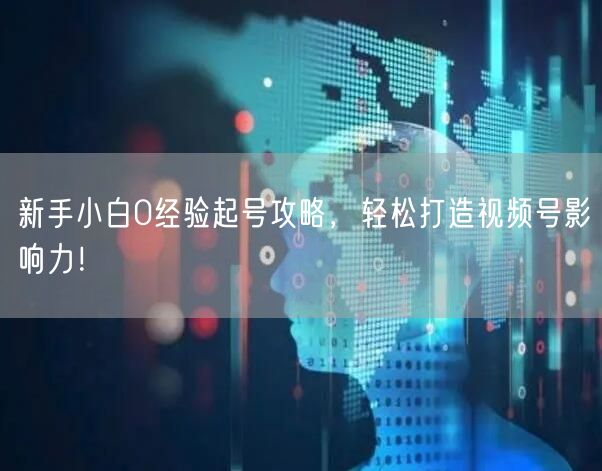 新手小白0经验起号攻略，轻松打造视频号影响力！