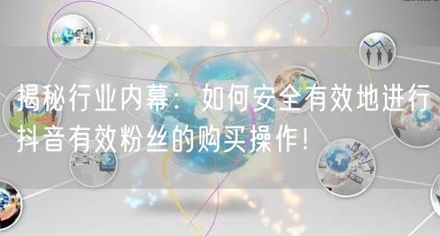 揭秘行业内幕：如何安全有效地进行抖音有效粉丝的购买操作！