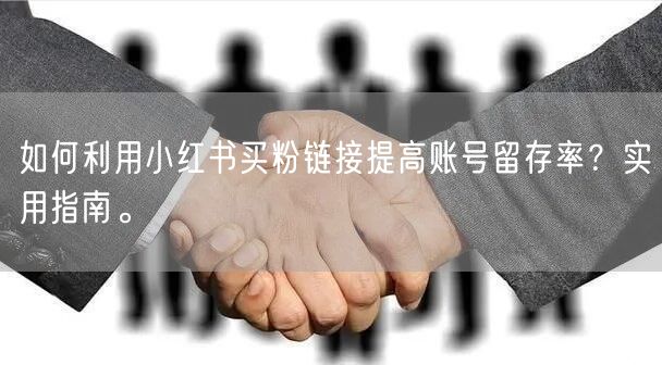 如何利用小红书买粉链接提高账号留存率？实用指南。