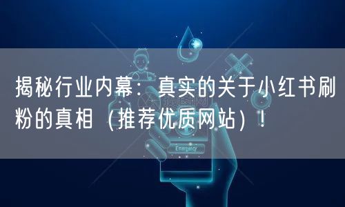 揭秘行业内幕：真实的关于小红书刷粉的真相（推荐优质网站）!